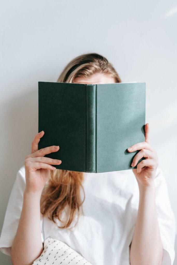 Student reading a book